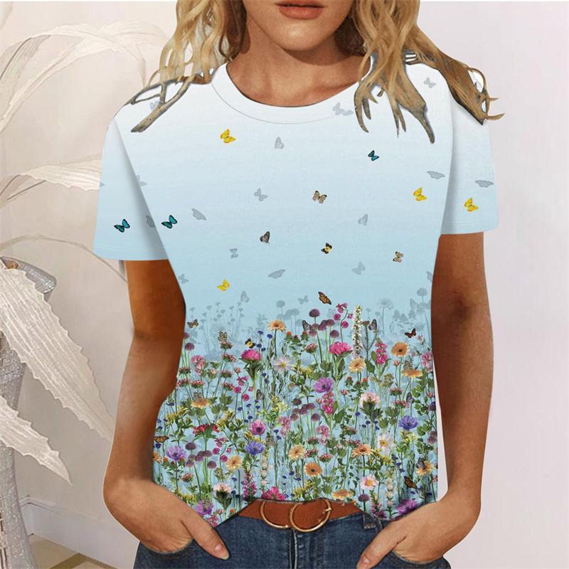 Sunflower Women's T-shirt O-neck Short Sleeve Printing Female Clothes Fashion Street T Shirt Girls Summer Casual Top Tees