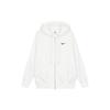 Solid Color Logo Print Full Zip Hoodie With Long Sleeves Women Tops White DQ5759-133