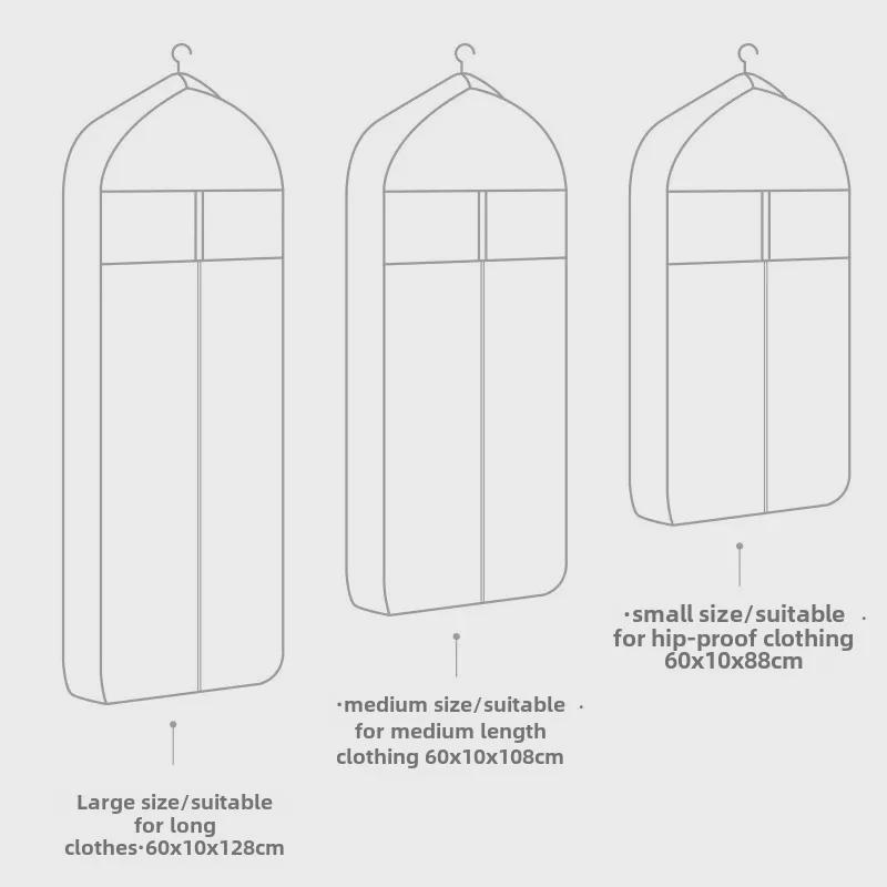 Толстый нетканый прозрачный чехол для одежды, защищающий от пыли, для костюмов
