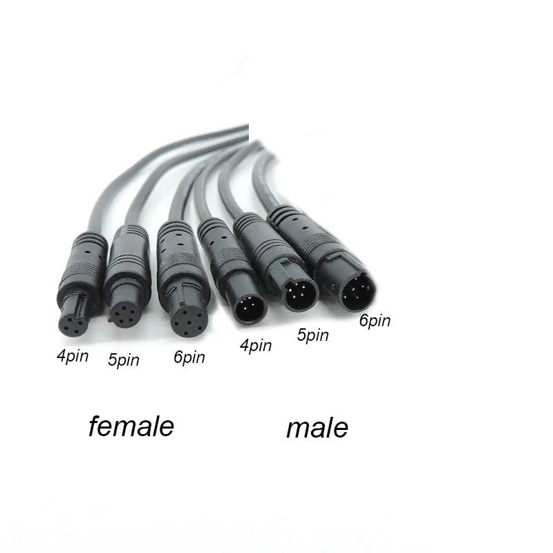 DIY 4/5/6-контактный разъем для автомобильного видеорегистратора, удлинительный кабель для камеры HD-монитора автомобиля заднего вида/резервной камеры, провод для мужской и женской вилки, шнур