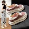 Весна 2025 новые повседневные туфли на толстой подошве с увеличением роста женские универсальные модные туфли-маффины спортивная обувь легкие универсальные кеды