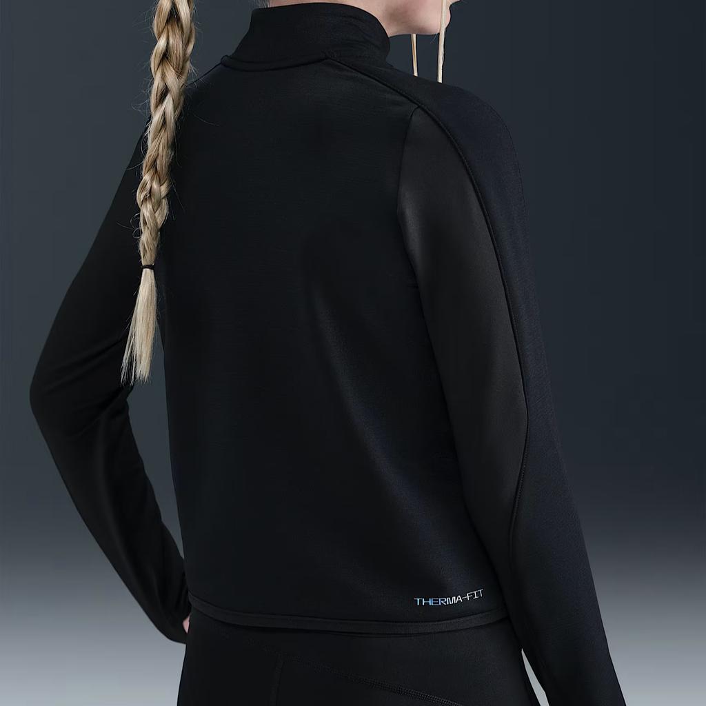 Nike Детский топ Pro Therma-FIT с воротником-стойкой, длинным рукавом, черный HV0296-010