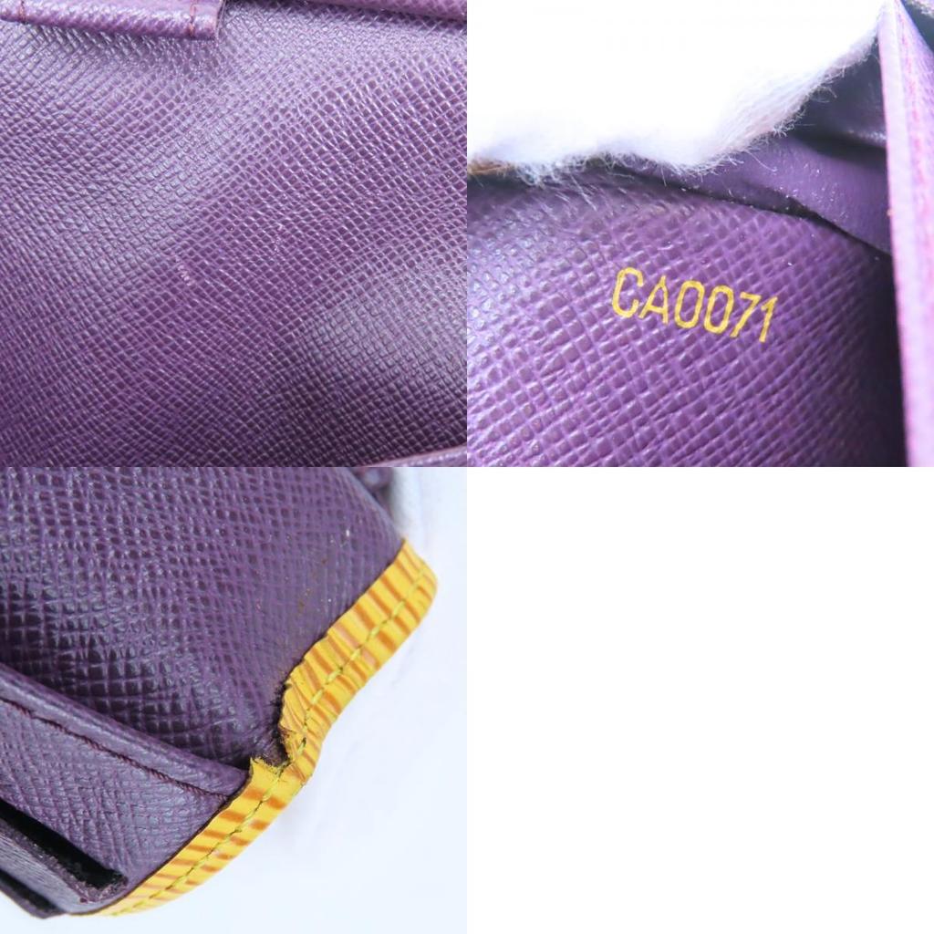 Used LOUIS VUITTON Tri-fold wallet Porte Tresor International M63389 Epi Leather Tassiri Yellow purple Accessory