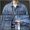 Тяжелая ретро-стираемая мужская джинсовая рубашка свободная модная брендовая грубая красивая повседневная куртка большого размера
