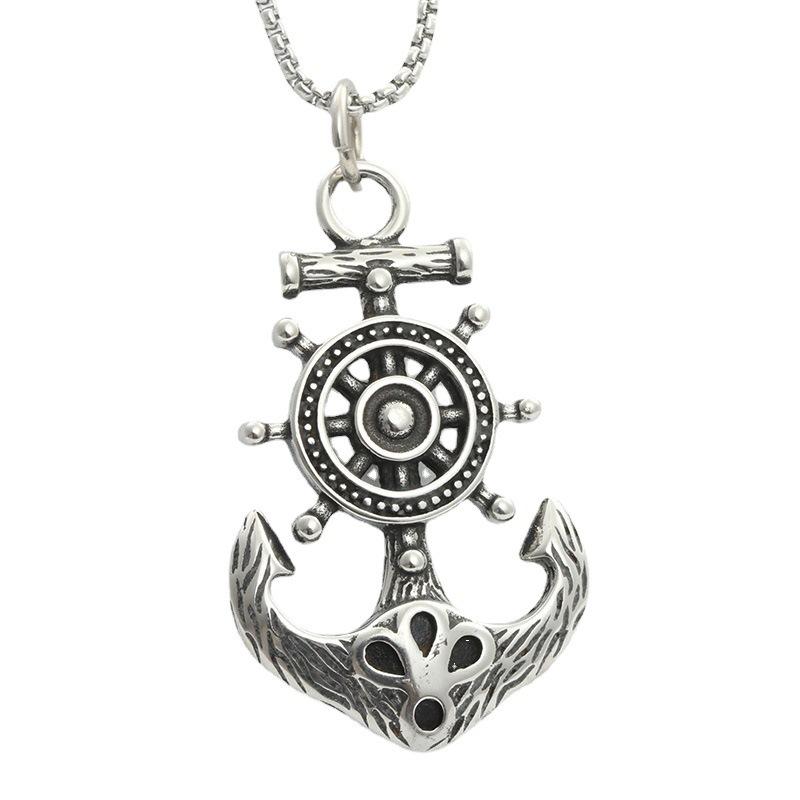 Европейский и американский корабельный якорь мужское ожерелье персонализированный панк модный мужской кулон ретро ожерелье