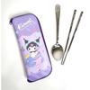 Lilpang Sanrio Kuromi, набор ложек из нержавеющей стали на молнии + футляр, разные цвета, ложка + палочки для еды + футляр