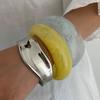 Smudging Irregular Wide Bracelet Bohemian Retro Hand Ring Exaggerated Acrylic Bangle  Decoration