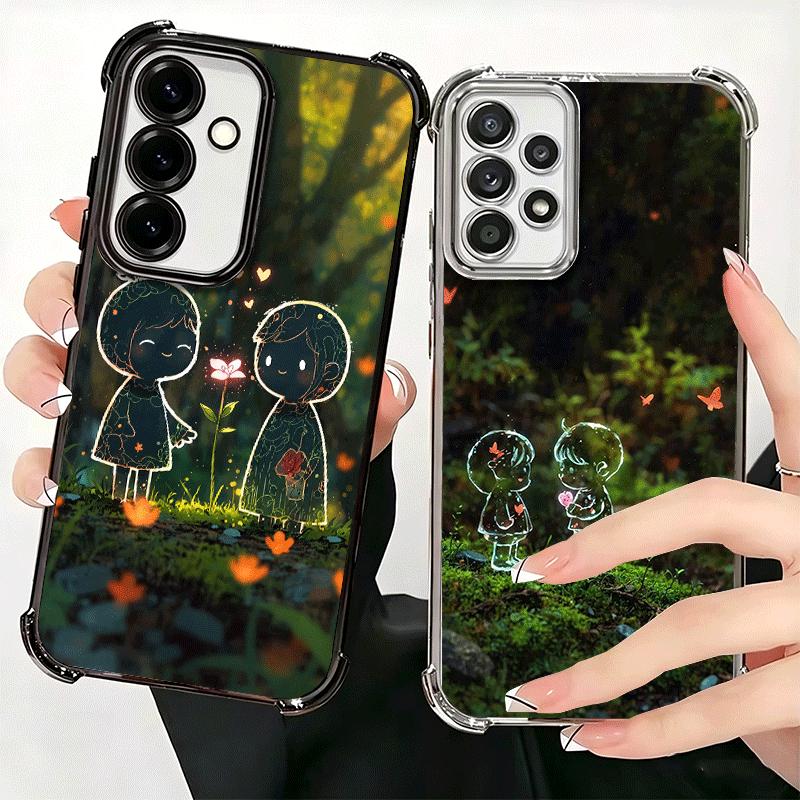 Милый детский стиль рисования природы Мягкий чехол для телефона для Samsung A17 A27 A07 A37 A57 A16 A56 A15 A55 A14 A54 A13 A53 A26 A36 A25 A35