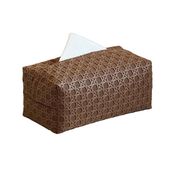 Yousheng Держатель для салфеток из искусственной кожи Легкий в уходе Ротанг Устойчивый к пятнам Чехол для салфеток Аксессуар для ванной комнаты