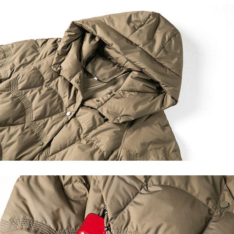 Элегантный и теплый: Женская зимняя куртка с ромбовидной подкладкой на хлопковой подкладке