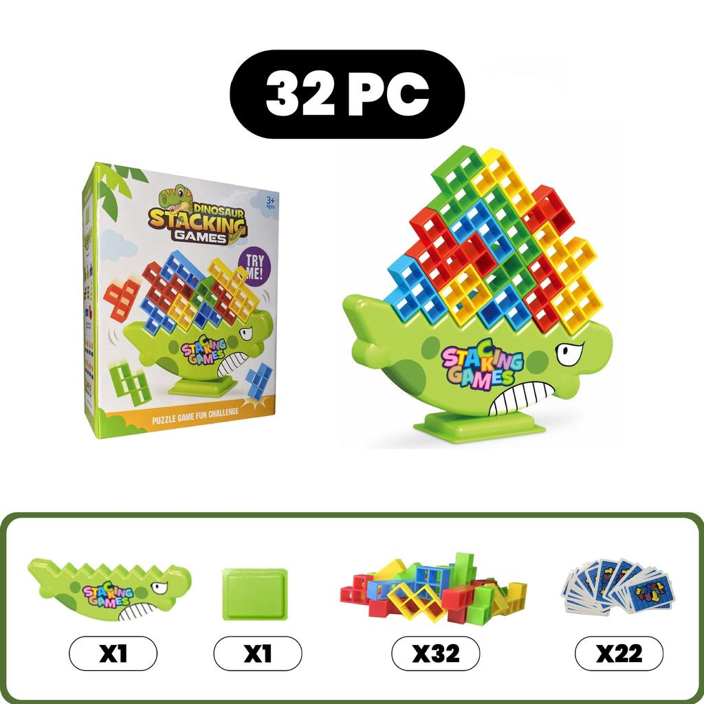 Игра на складывание Динозавр строительные блоки игра для вечеринки игрушка Сложенный высоко Тетрис блок Настольный блок баланса Сложенная головоломка Настольная игра