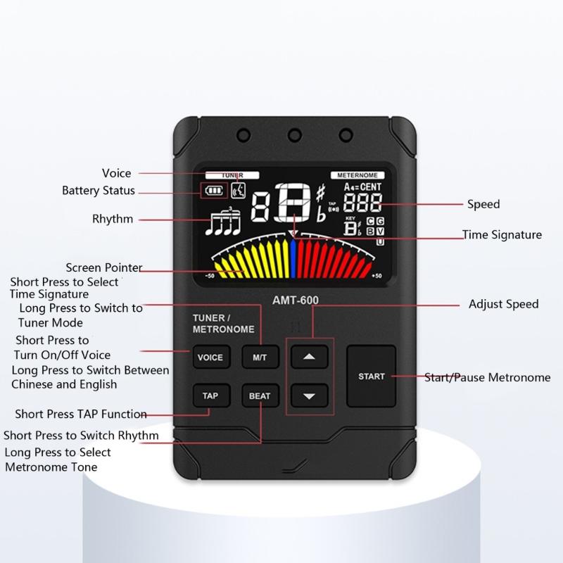 3 Function Wind Instrument Tuner With Precisions Sensor and Quickly Install for Professional Performances
