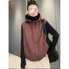 Autumn and Winter Women's Windproof Hooded Vest Solid Color Double-sided Casual Zipper Sleeveless Thick Jacket Vest