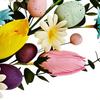Easter Artificial Flower Bouquet Pastel Plastic Faux Floral Arrangement with Eggs and Berries - for Home Decor