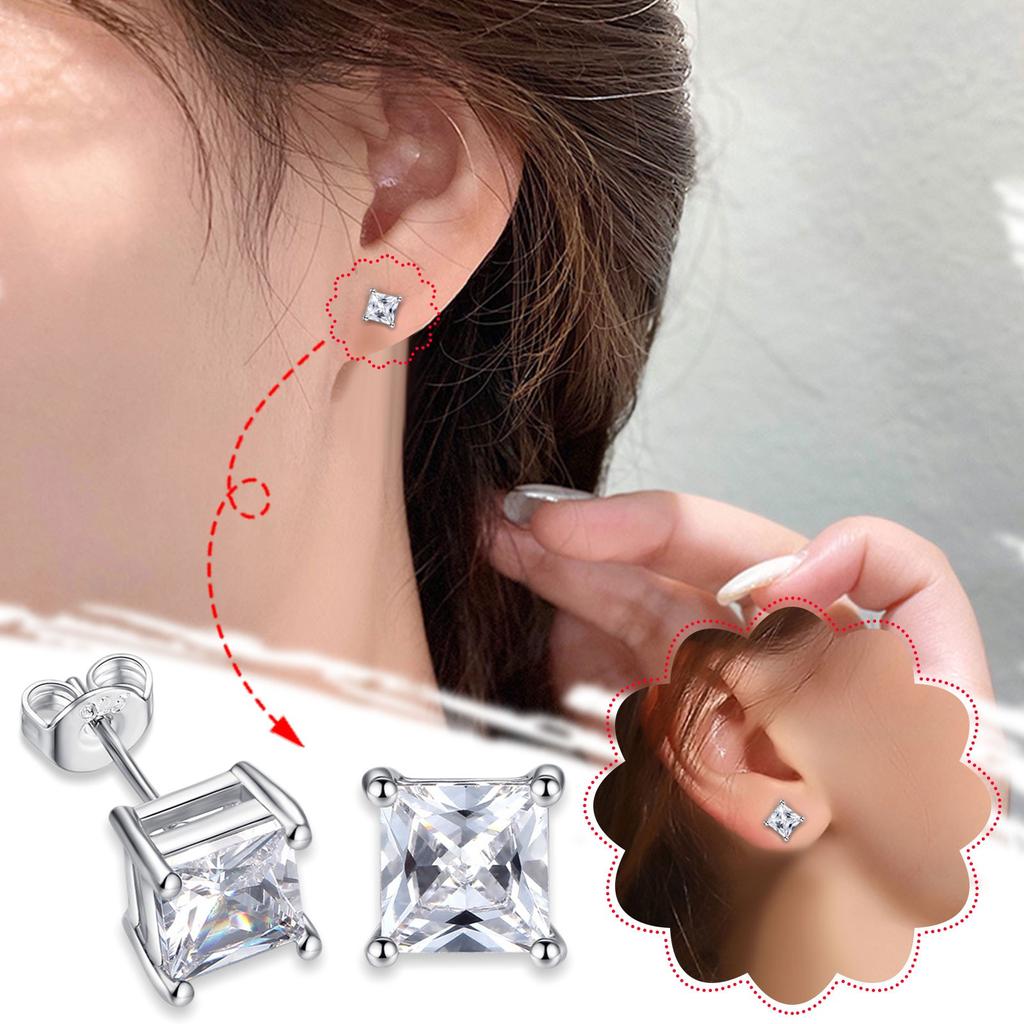 Women Synthetic Diamond Stud Earrings Jewelry Wedding Gift Zircon Stud Earrings For Party