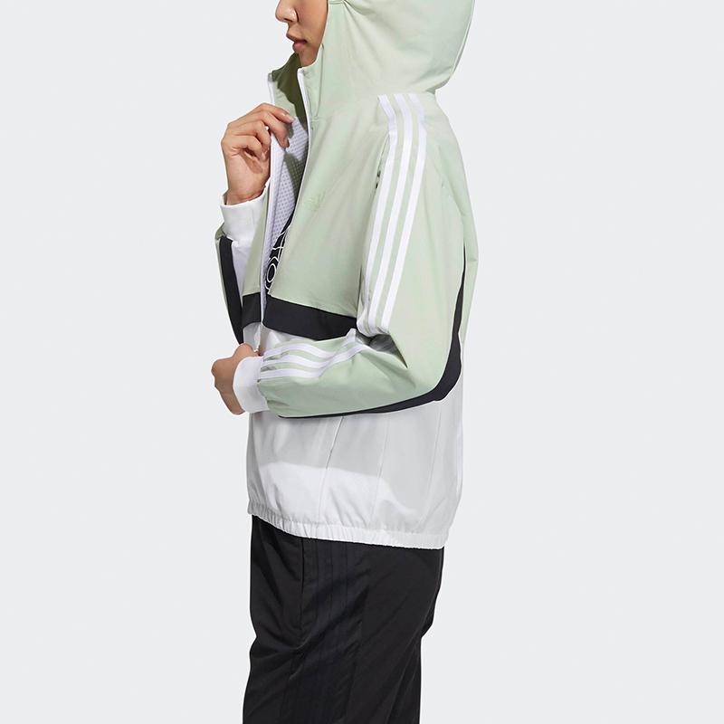 adidas Спортивная куртка с капюшоном в стиле колор-блок, женская куртка флуоресцентно-желтого цвета GP0621
