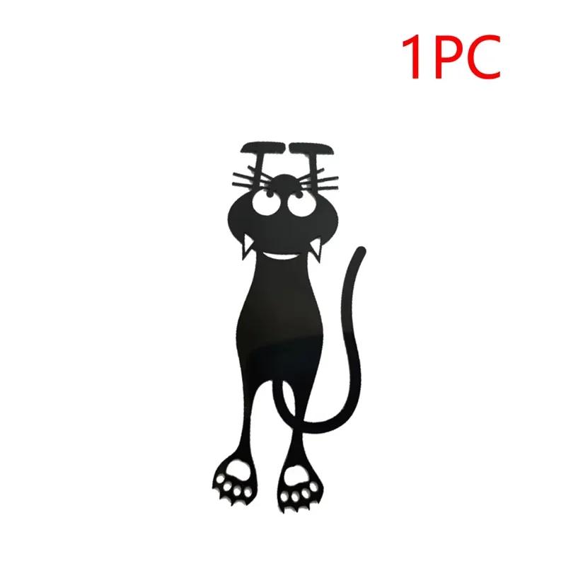 1-5PCS Black Cat Bookmarks for Books 3D Plastic Stereo Animal Book Mark for Student Teacher's Gifts Creative Stationery 2025