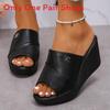 Water Diamond Decor Platform Mules With Rubber Sole And Pu Lining For Summer Wear