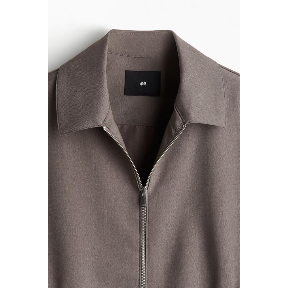 Саржевая куртка HM Regular Fit Темно-бежевая