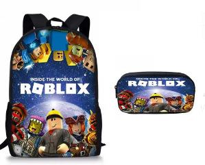 Двухсекционный набор Roblox, Школьная сумка для начальной и средней школы, Детский рюкзак, Рюкзак с мультяшным персонажем.