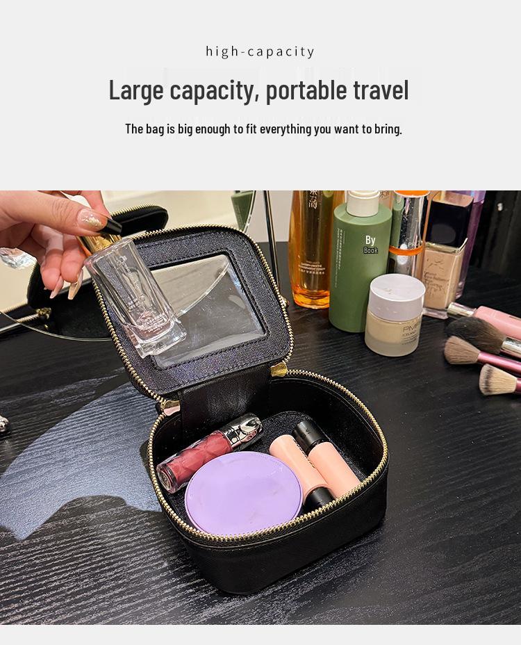 2024 Компактная прозрачная косметичка - Ручная сумка для хранения косметики, жесткий кейс