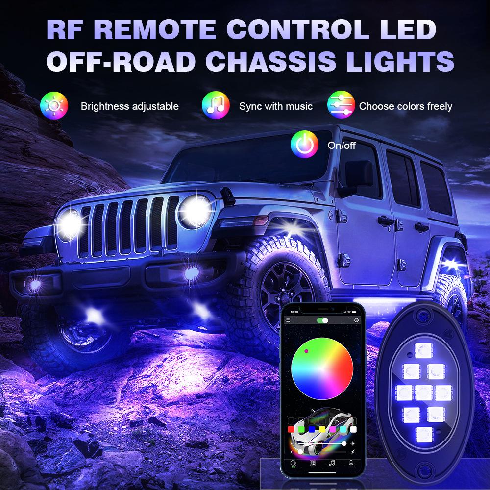 RGB музыкальная ритм-подсветка шасси автомобиля для внедорожников