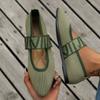 Flat Flying Woven Pointy Shoes Women's Foot Set Retro Breathable Color Matching Work Loafers