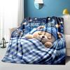 1PC Custom Name Bear Dreams Stars Blanket Versatile,all-season Throw Suitable for the Living Room,bedroom,camping,travel,and Gift