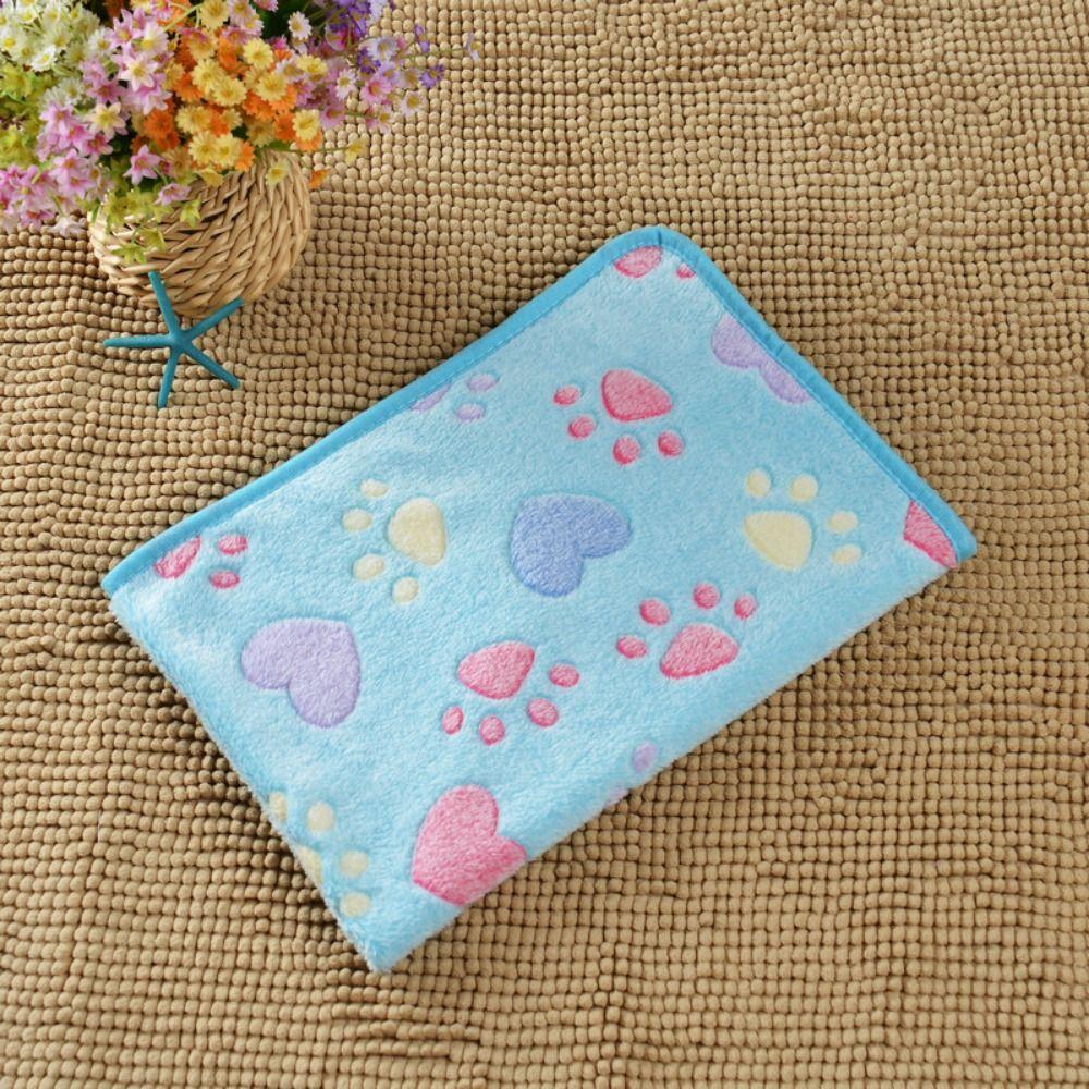 Теплый чехол для коврика для питомца с рисунком из мультфильма, флисовое одеяло для кошек и собак, зимнее одеяло для щенков и котят