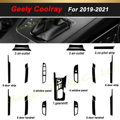 Для Geely Coolray - 3D/5D Карбоновое волокно Накладка на интерьер автомобиля Наклейки-декали на центральную консоль Товары Детали Аксессуары