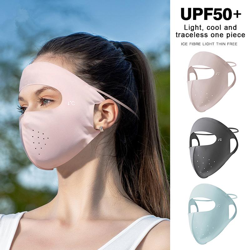 Солнцезащитная маска Traceless Women Facekini Ice Silk Anti-Ultraviel летняя дышащая тонкая маска для защиты всего лица от ультрафиолета