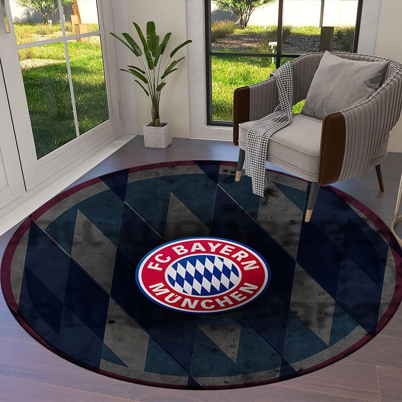 Круглый ковер FC Bayern Munchen, Ковер для гостиной, спальни, дивана, игровой комнаты, Нескользящий коврик для пола