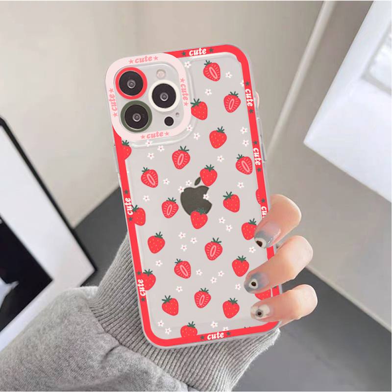 Милый Чехол-Клубника-Вишня для iPhone 11 12 13 Mini Pro Max 14 Pro Max Чехол-накладка