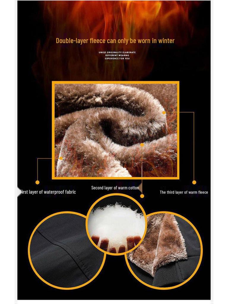 Осенне-зимняя хлопковая куртка для папы большого размера - Свободный крой для мужчин среднего возраста, Теплая, на бархатной подкладке, Повседневная одежда