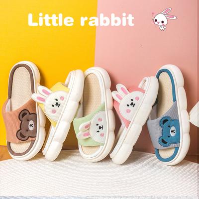 Новые льняные тапочки для женщин, симпатичные домашние летние домашние тапочки на все сезоны с толстой подошвой из хлопка и льна