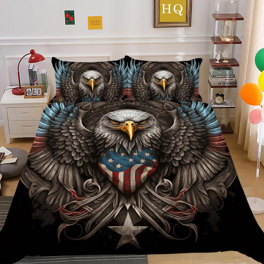 3D Printing Duvet Covers Eagle Bedding Cover King Size Home Bedding Superior Microfiber Bedroom Decor