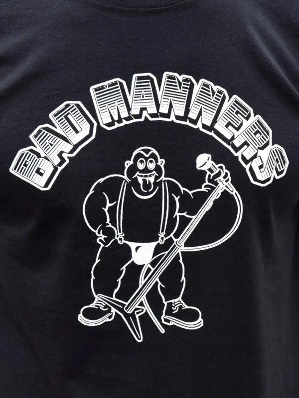 НОВАЯ ЧЕРНАЯ ФУТБОЛКА UNISEX С КОРОТКИМ РУКАВОМ ГРУППЫ BAD MANNERS ВСЕ РАЗМЕРЫ OM96