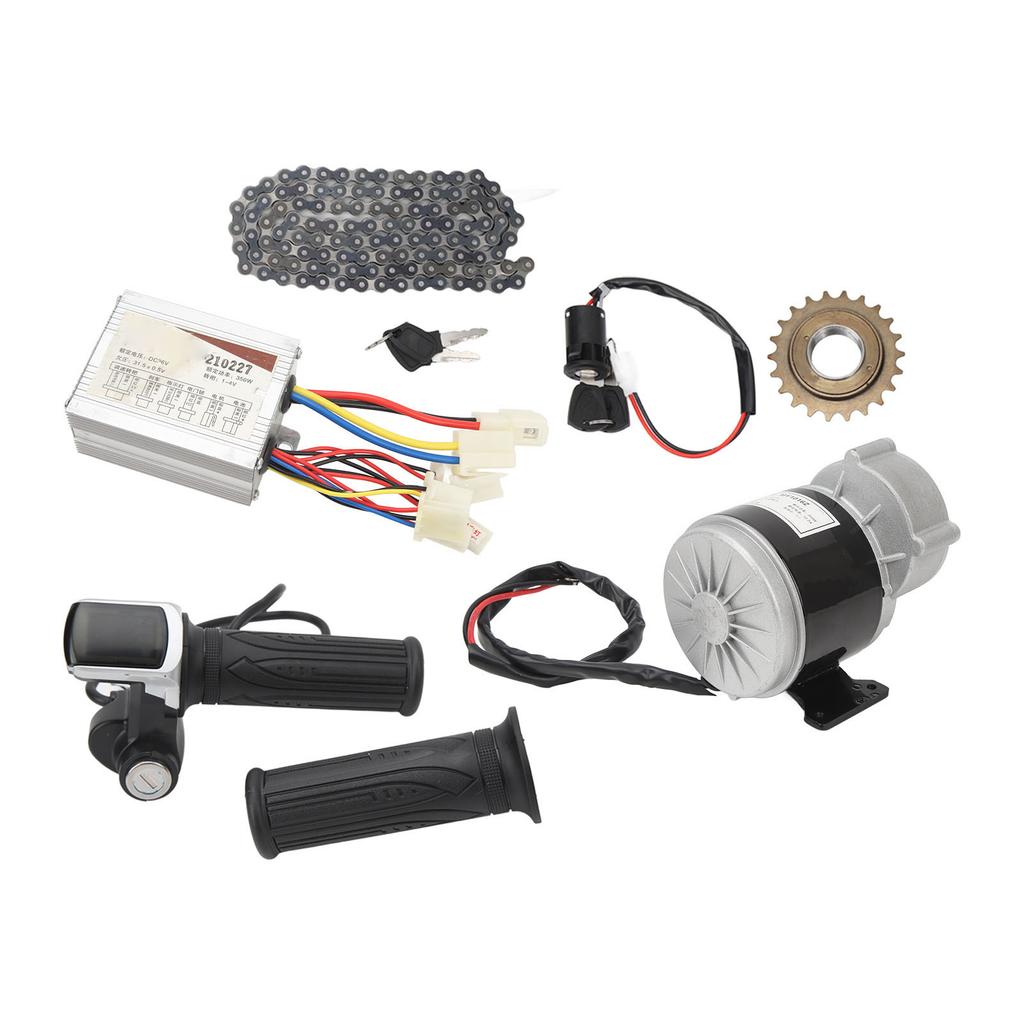 36V 350W Gear Reduction Electric Motor Controller Kit with 22T Sprocket 114 Link Chain 36V Throttle Grip Ignition