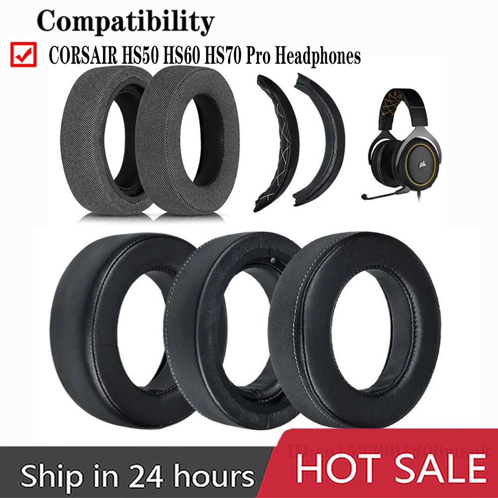 Replacement Skin-friendly Velvet Ear Pads for Corsair HS50 Pro HS60 Pro HS70 Pro Headphones Soft Foam Ear Cushions High Quality