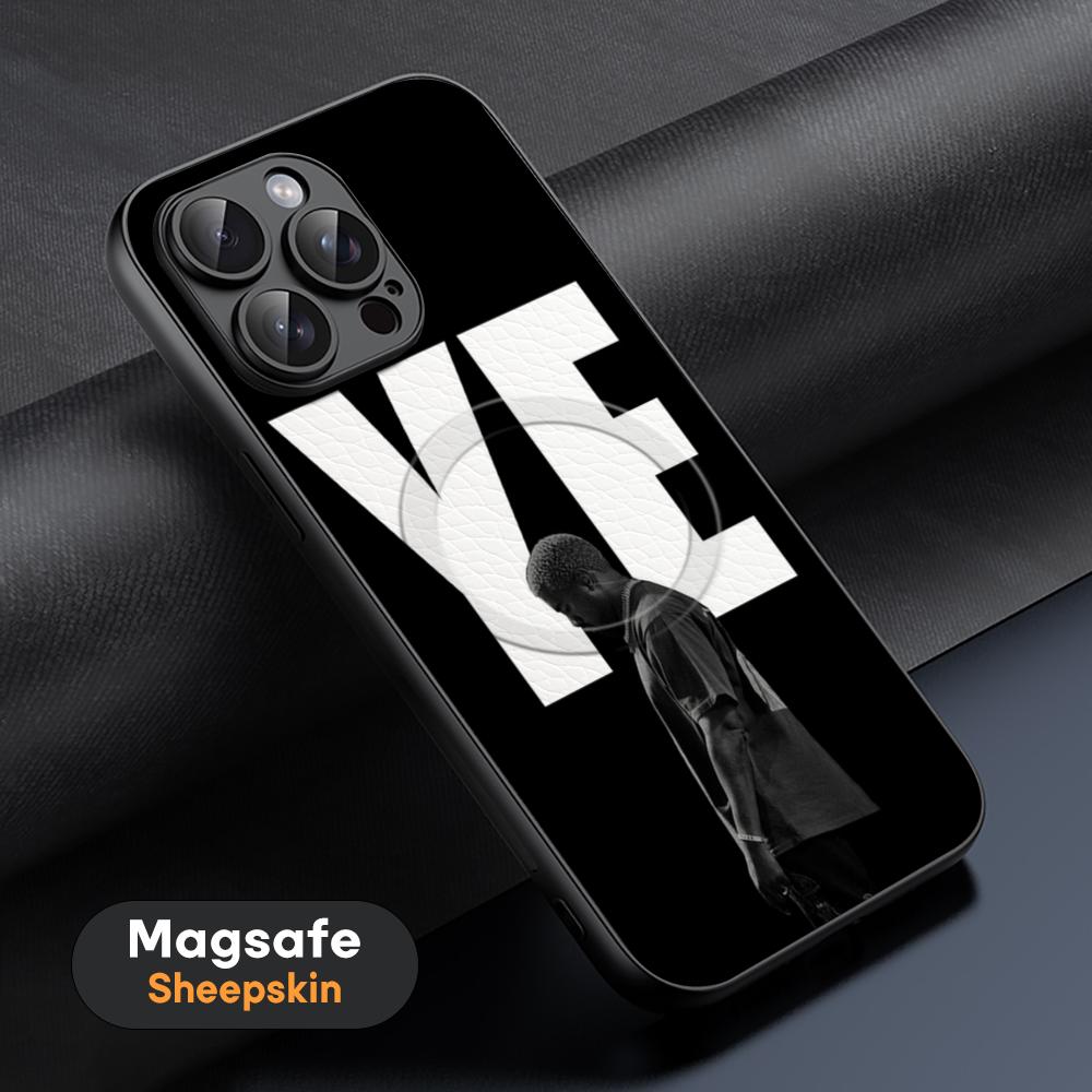 Рэп K-kan-YE W-WE-ST Мужской Горячий Чехол Для Телефона Для iPhone 17 16 15 14 13 12 11 Plus Pro Max Высококачественный Роскошный Magsafe Овечья Кожа