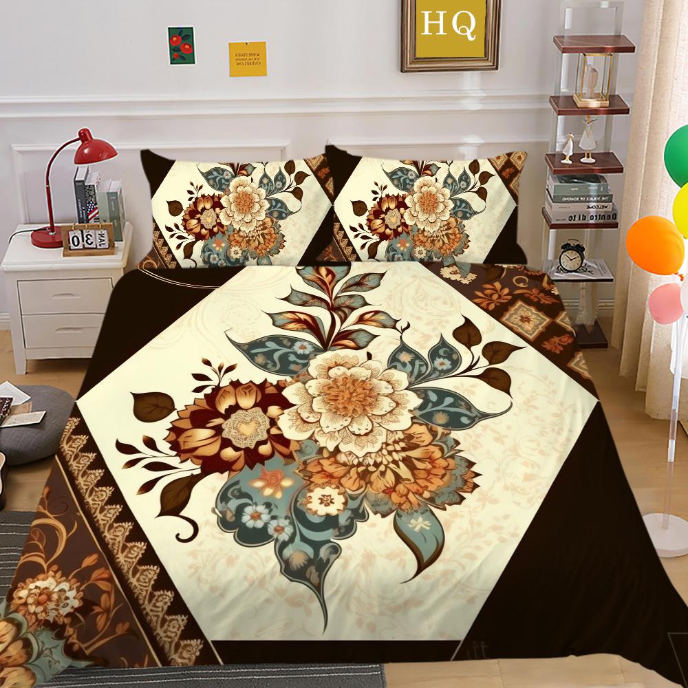 3D Роскошный женский пододеяльник с цветочным принтом, комплект королевского размера для спальни, декор из полиэстера, домашнее постельное белье
