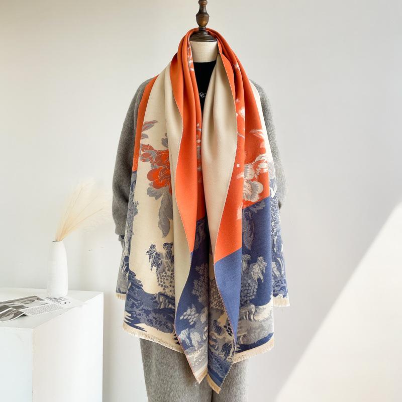 Yiwangjiangnan Artistic Cashmere Women's Scarf: Autumn/Winter Fashion Shawl