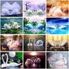 Diy 5D Diamond Painting Swan Couple Animal Mosaic Cross Stitch Kit Diamond Embroidery Mosaic Picture Home Decoration