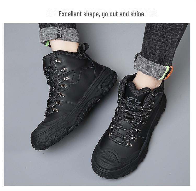 Мужские водонепроницаемые зимние походные ботинки — нескользящая, износостойкая, теплая обувь для спорта и отдыха на открытом воздухе.