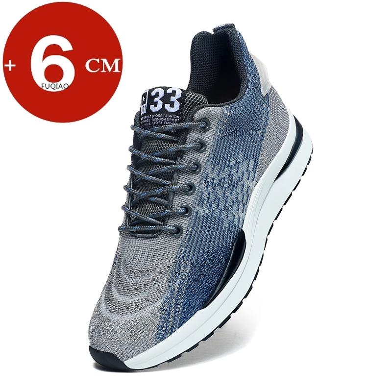 Fashion Men Heightening Shoes Elevator Shoes Hidden 6CM Height Increase Shoes For Male Casual Breathable Sports Sneakers Taller Men