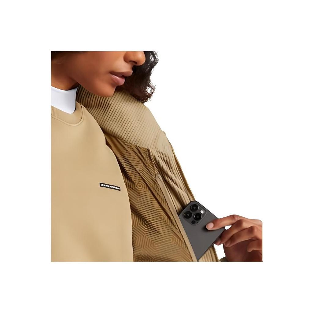 Under Armour Coldgear Limitless Stand Collar Теплый однотонный повседневный пуховик с длинным рукавом Женская верхняя одежда Camel-Brown 1384652-263