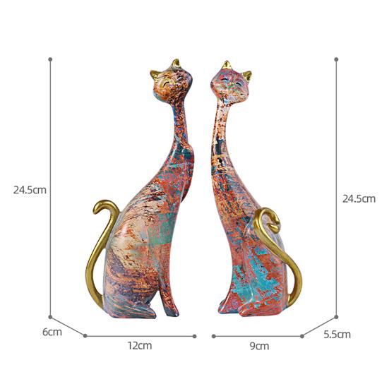 Chic Hotel Miniature Ornaments Exquisite Couple Cat Shape Home Decor