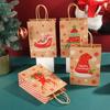 10Pcs Thickened Christmas Gift Bag Kraft Paper Tote Bag Gift Packaging Bags  New Year