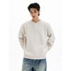 Kisko American-Style Henry Collar Hand-Stitched Wool Blend Knit Sweater for Men and Women, High-End Lazy Base Layer Top