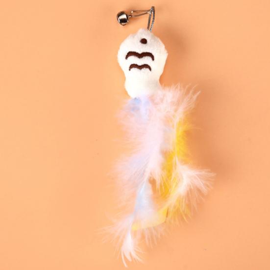 Интерактивная дразнилка для кошек, игрушка для кошек с перьевой рыбкой, сменные дразнилки, вращающееся на 360 градусов основание в виде утки, съемная дразнилка